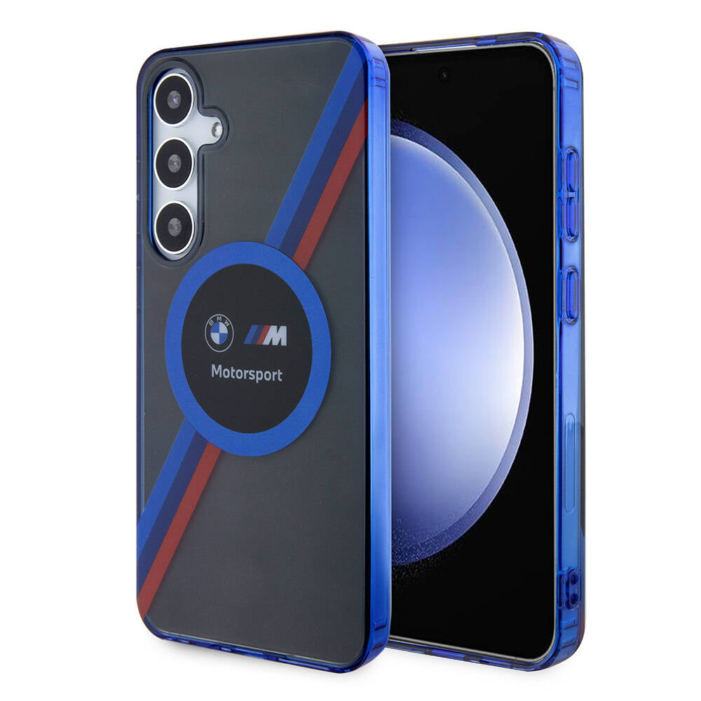 BMW Galaxy S24 Plus Orjinal Lisanslı M Logolu Üç Renk Çizgili Motorsport Circle Kılıf
