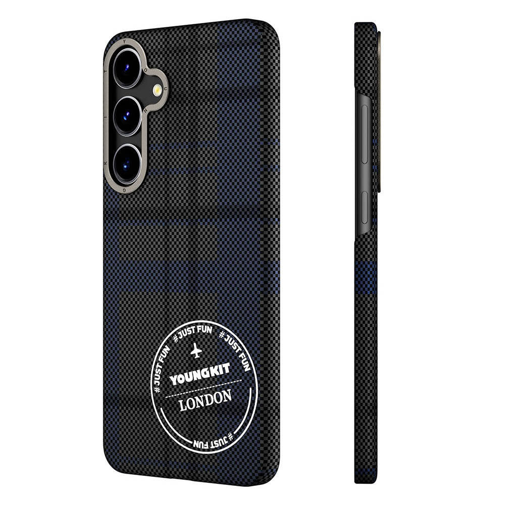 Youngkit Gezhi Serisi Galaxy S24 Plus Ekose Desenli Telefon Kılıfı - 1