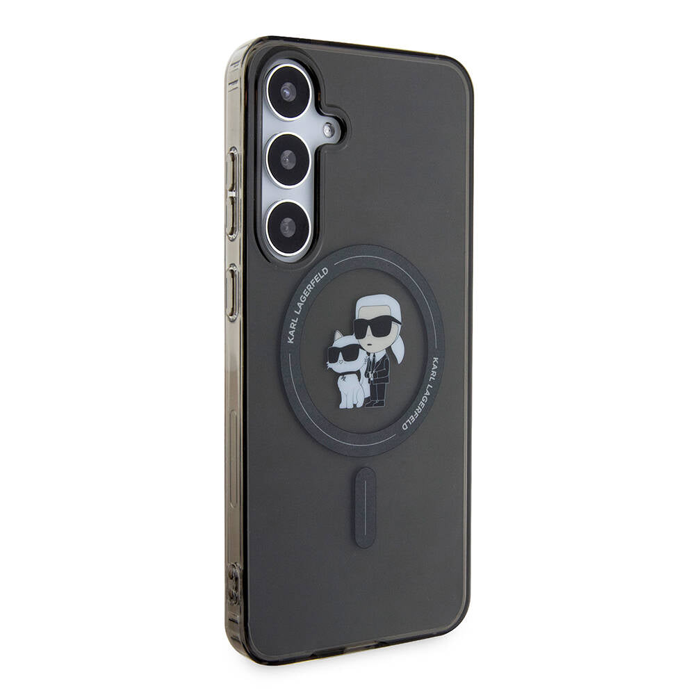 Karl Lagerfeld Galaxy S24 Plus Orjinal Lisanslı M-safe Şarj Özellikli Karl & Choupette IML Baskılı Kılıf
