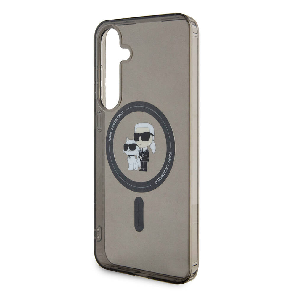 Karl Lagerfeld Galaxy S24 Plus Orjinal Lisanslı M-safe Şarj Özellikli Karl & Choupette IML Baskılı Kılıf