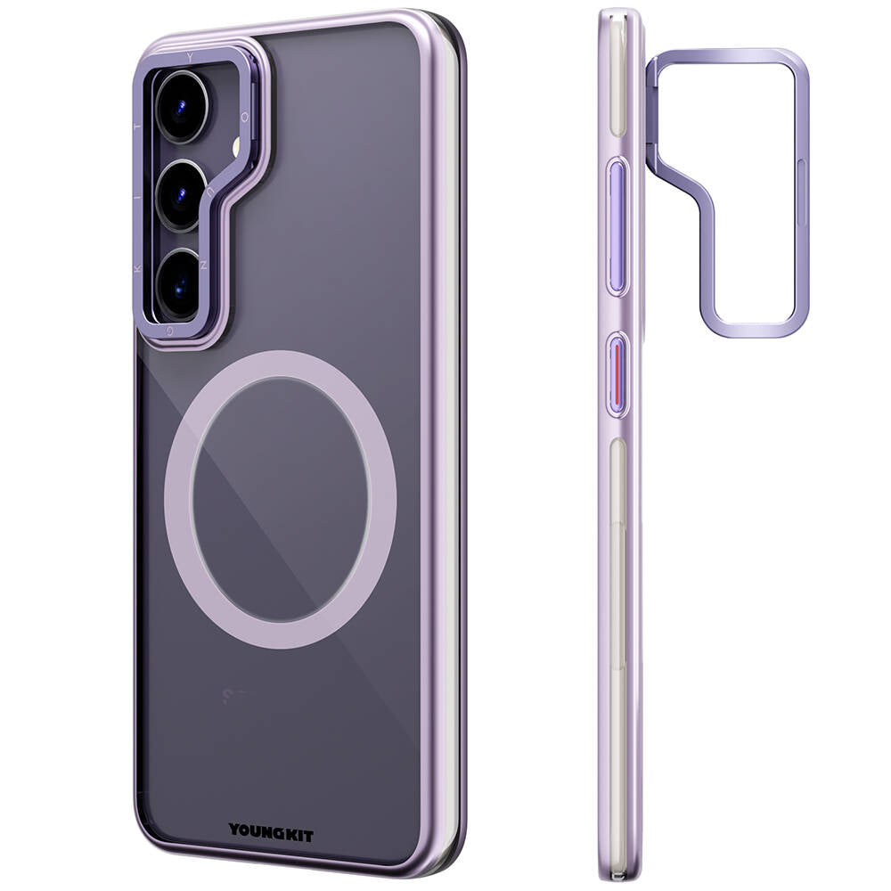 Youngkit Crystal Grid Galaxy S24 Plus Kılıf Magsafe Şarj Özellikli Sararma Önleyici Telefon Kılıfı - 1