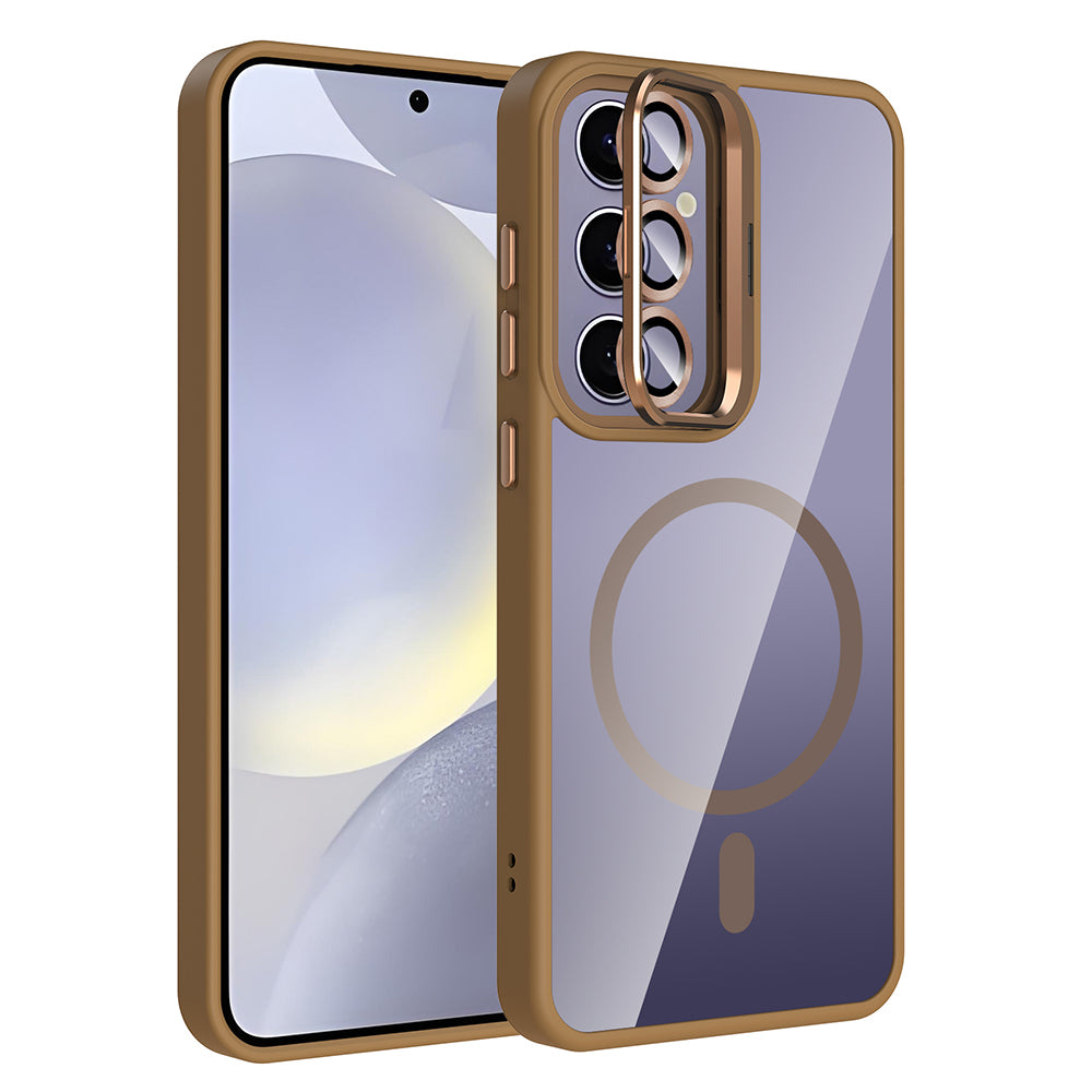 Cepax Galaxy S24 Plus Standlı ve Kamera Lens Hediyeli M-Safe Şarj Özellikli Etro Kılıf