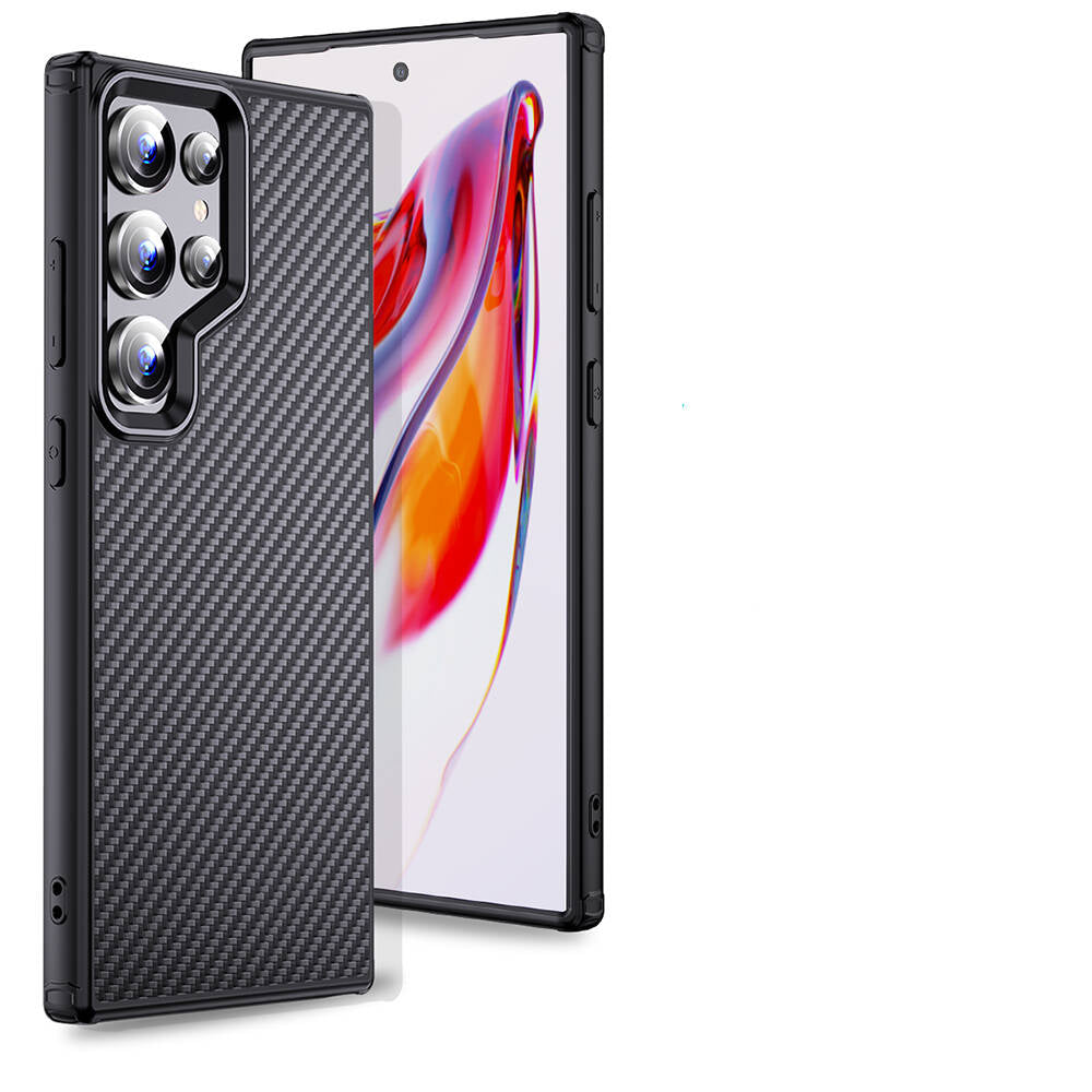 Wlons Radison Galaxy S24 Ultra Aramid Karbon Fiber M-safe Özellikli Telefon Kılıfı
