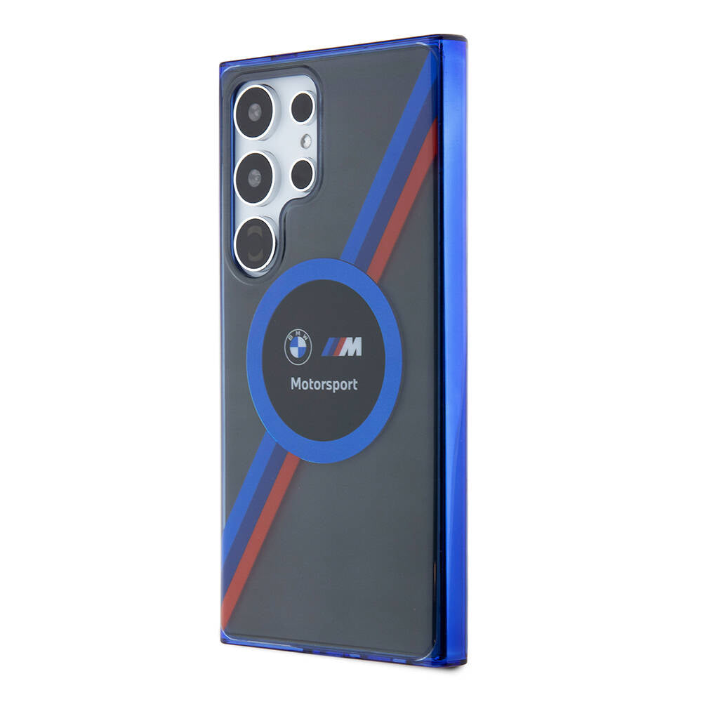 BMW Galaxy S24 Ultra Orjinal Lisanslı M Logolu Üç Renk Çizgili Motorsport Circle Kılıf