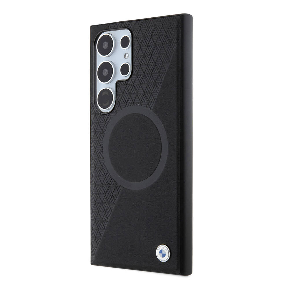 BMW Galaxy S24 Ultra Orjinal Lisanslı Yarım Dokulu Circle Leather Magsafe Kılıf