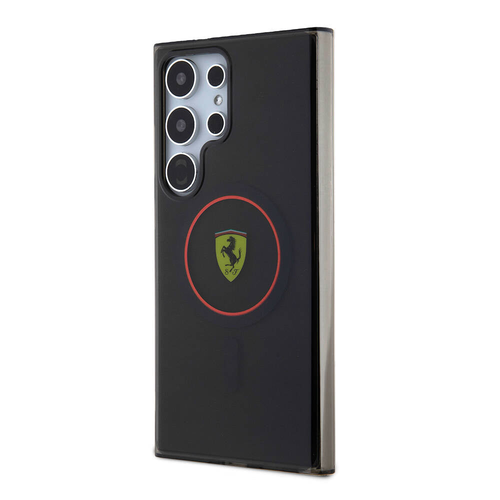 Ferrari Galaxy S24 Ultra Orjinal Lisanslı M-safe Şarj Özellikli Füme İç Yüzey Circle Line Kılıf