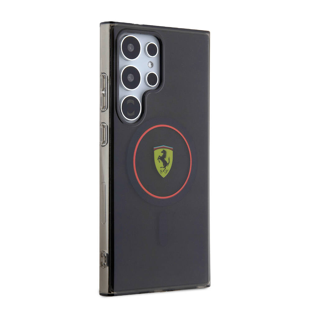 Ferrari Galaxy S24 Ultra Orjinal Lisanslı M-safe Şarj Özellikli Füme İç Yüzey Circle Line Kılıf