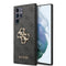 Guess Galaxy S24 Ultra Orjinal Lisanslı PU Deri Yazı ve 4G Metal Logolu Desenli Kılıf