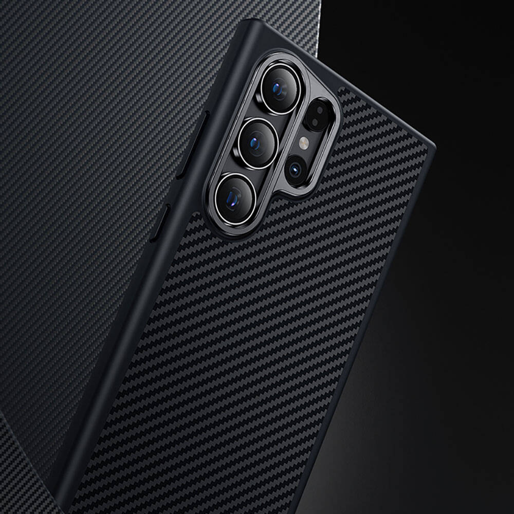 Benks Hybrid ArmorPro 600D Galaxy S24 Ultra Karbon Fiber M-safe Şarj Özellikli Kevlar Kılıf