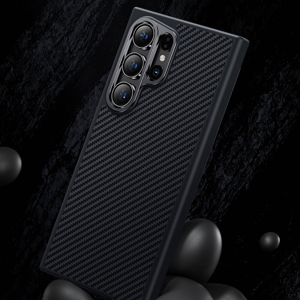 Benks Hybrid ArmorPro 600D Galaxy S24 Ultra Karbon Fiber M-safe Şarj Özellikli Kevlar Kılıf