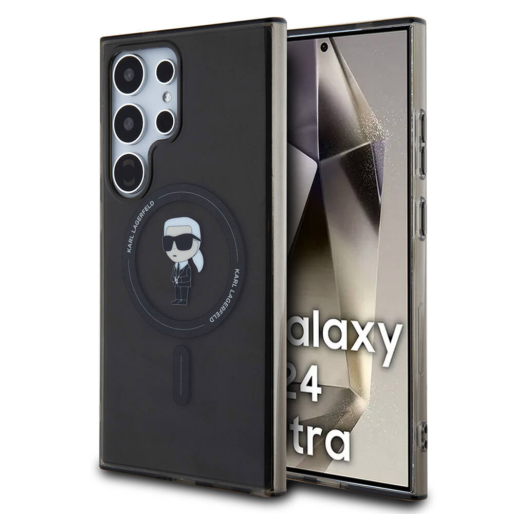 Karl Lagerfeld Galaxy S24 Ultra Orjinal Lisanslı M-safe Şarj Özellikli Karl Head IML Baskılı Kılıf