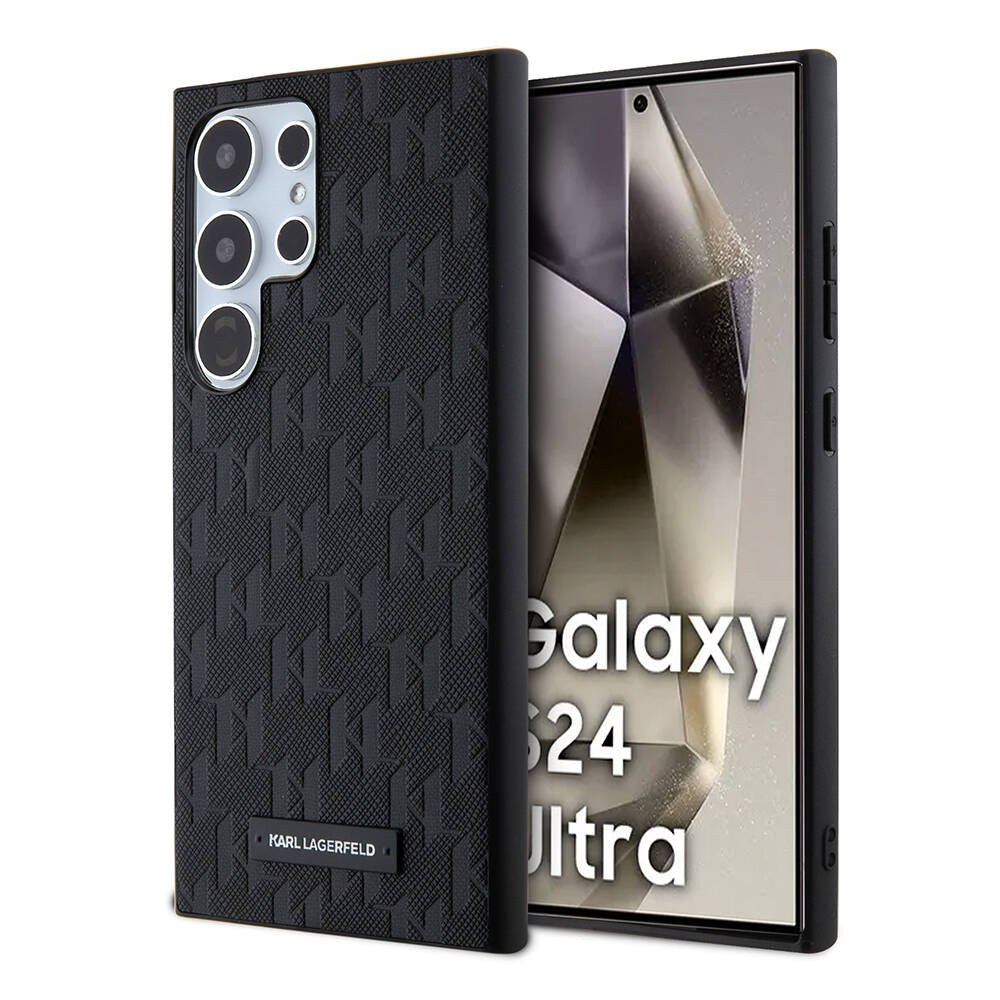 Karl Lagerfeld Galaxy S24 Ultra Orjinal Lisanslı Saffiano Monogram Metal Logo Kılıf