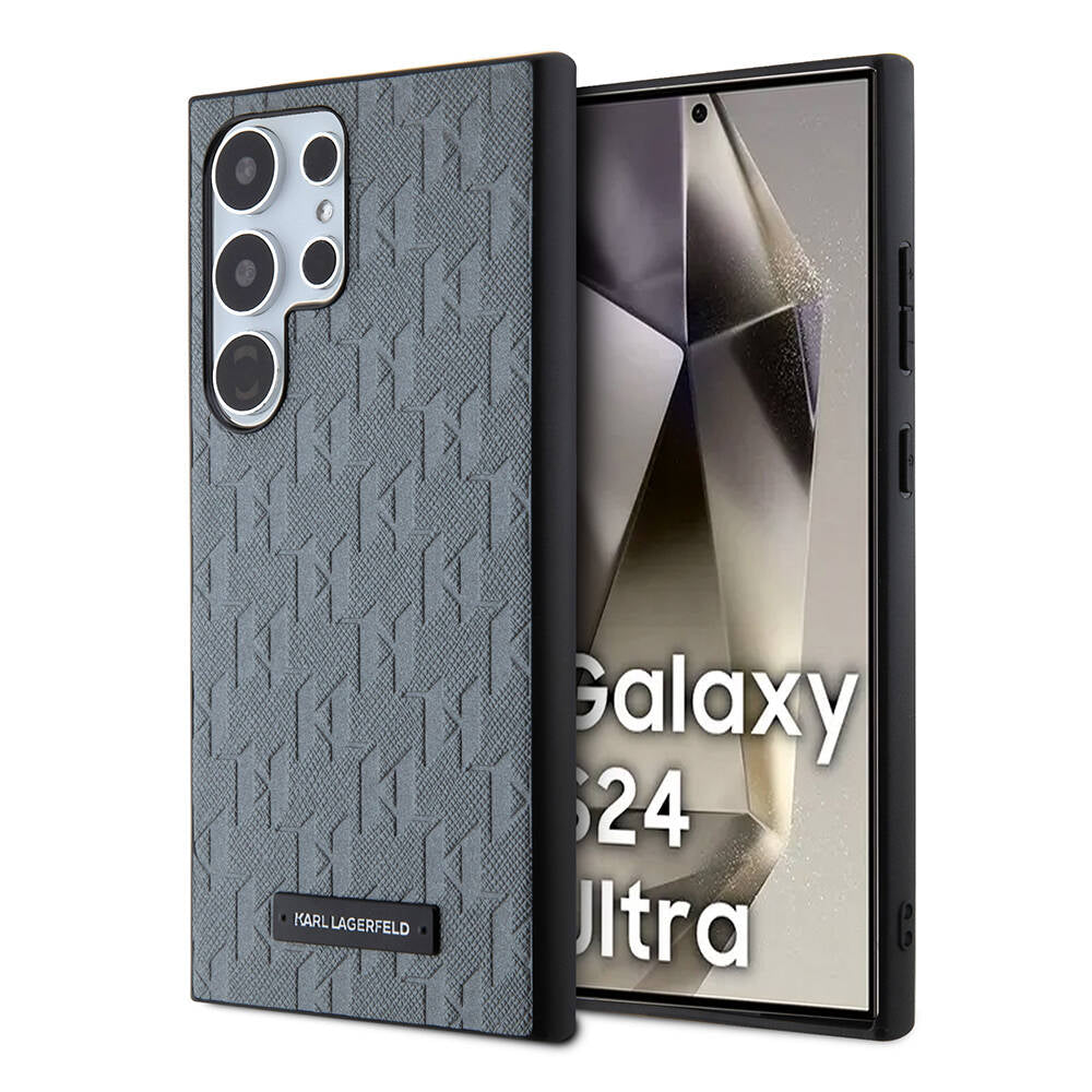 Karl Lagerfeld Galaxy S24 Ultra Orjinal Lisanslı Saffiano Monogram Metal Logo Kılıf