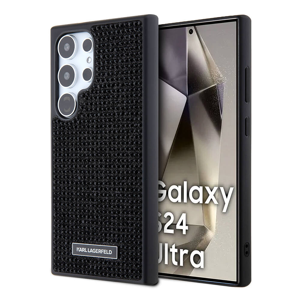 Karl Lagerfeld Galaxy S24 Ultra Taşlı Metal Logo Orjinal Lisanslı Kılıf