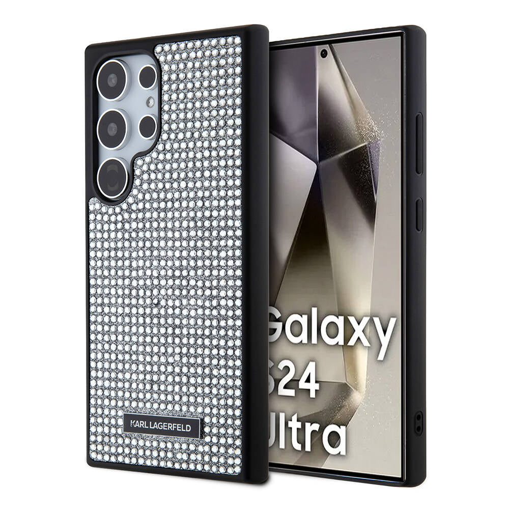 Karl Lagerfeld Galaxy S24 Ultra Taşlı Metal Logo Orjinal Lisanslı Kılıf
