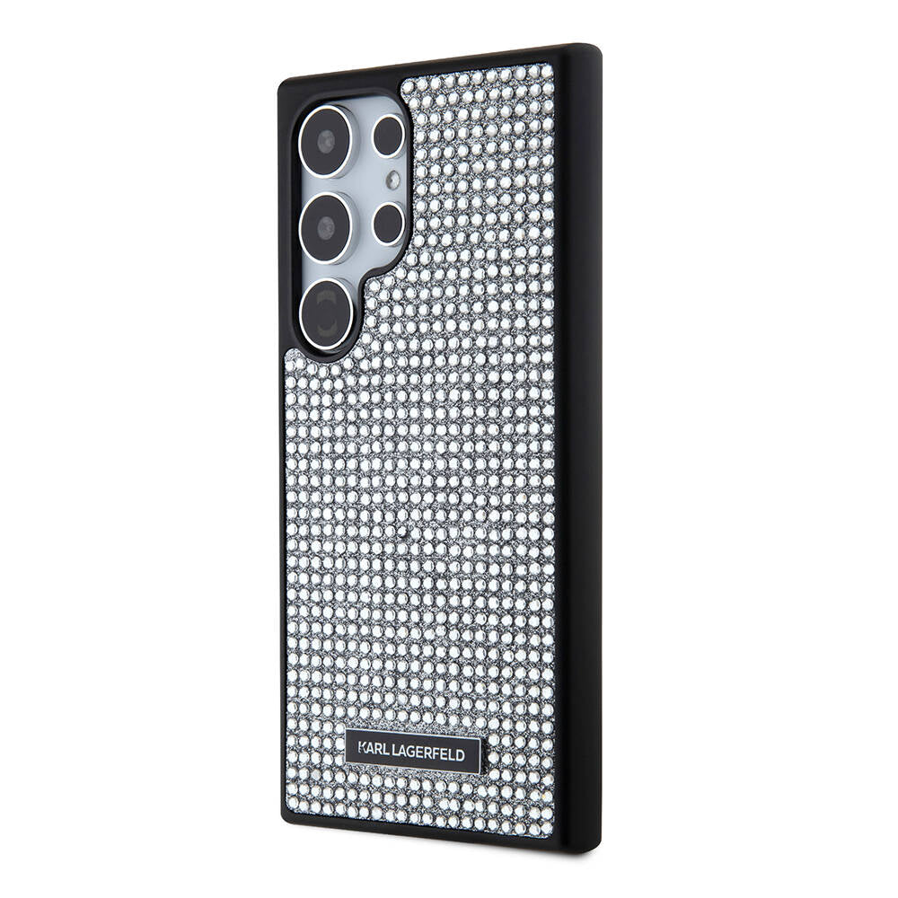 Karl Lagerfeld Galaxy S24 Ultra Taşlı Metal Logo Orjinal Lisanslı Kılıf