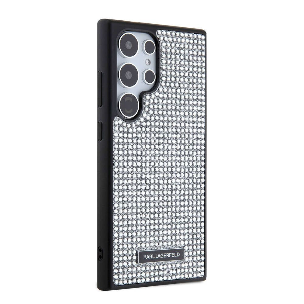 Karl Lagerfeld Galaxy S24 Ultra Taşlı Metal Logo Orjinal Lisanslı Kılıf