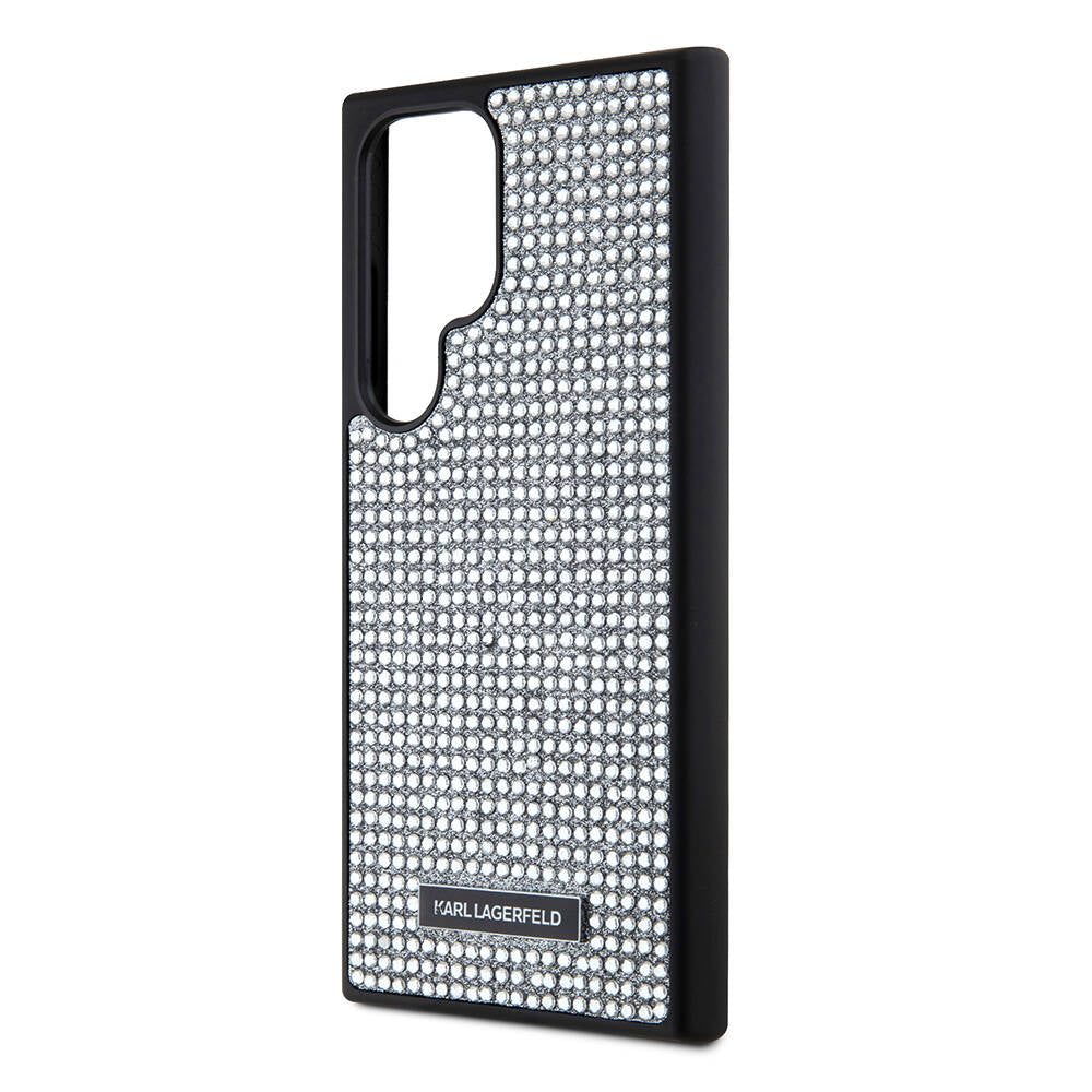 Karl Lagerfeld Galaxy S24 Ultra Taşlı Metal Logo Orjinal Lisanslı Kılıf