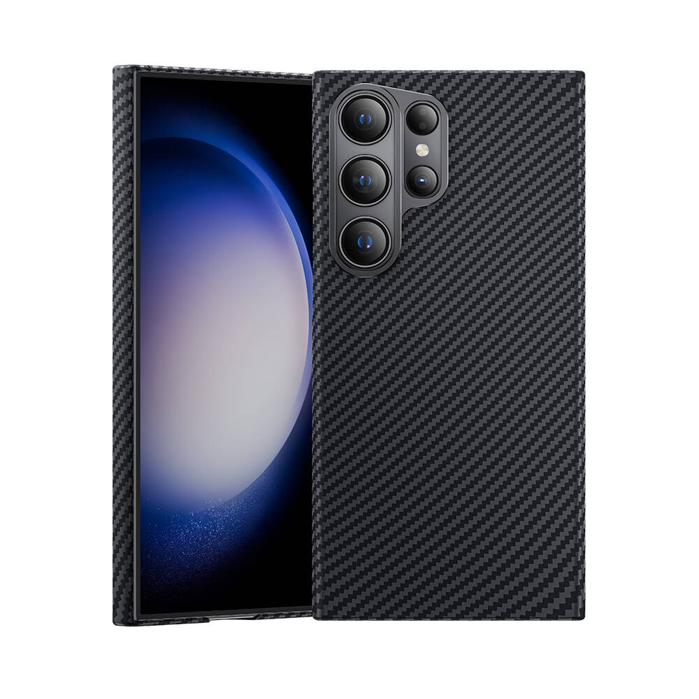 Benks Essential ArmorAir 600D Galaxy S24 Ultra M-safe Özellikli Karbon Fiber Kevlar Kılıf