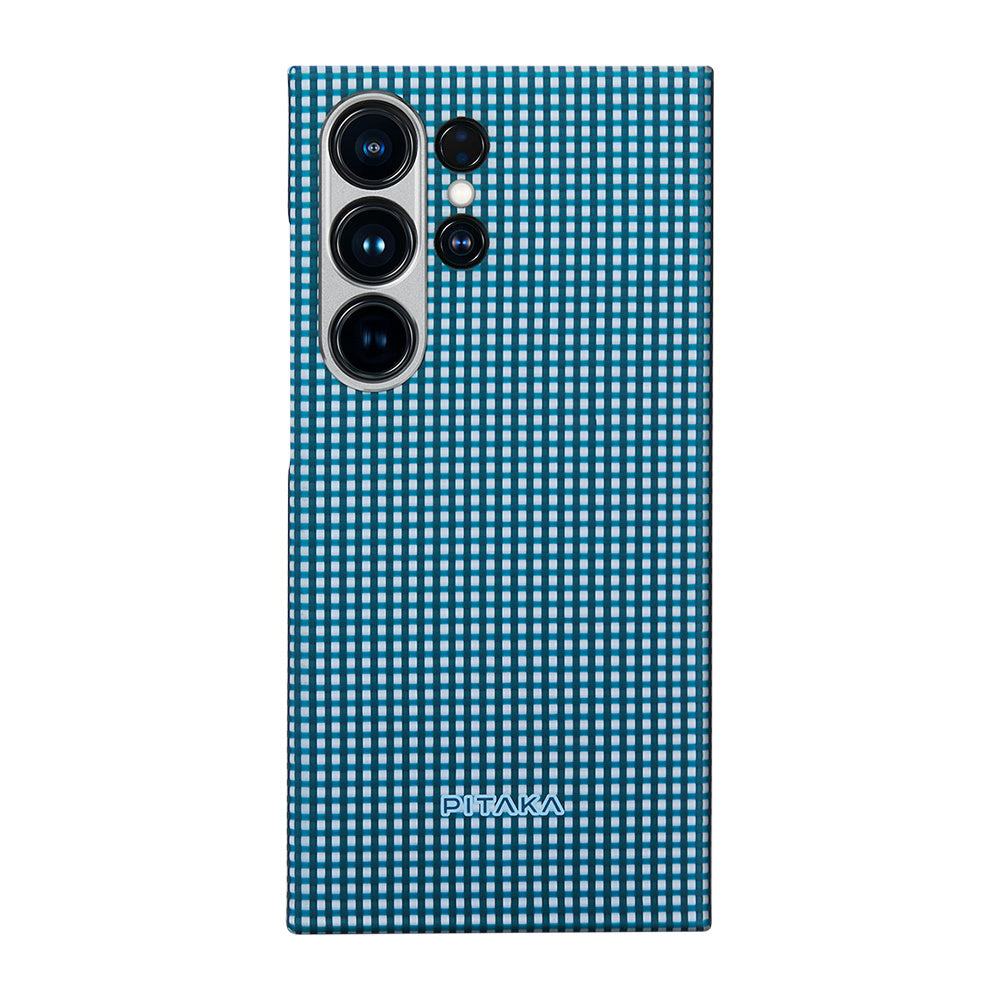 Pitaka Ultra-Slim Classic Serisi Galaxy S24 Ultra M-safe Şarj Özellikli 1500D Aramid Fiber Ice Sea Kılıf