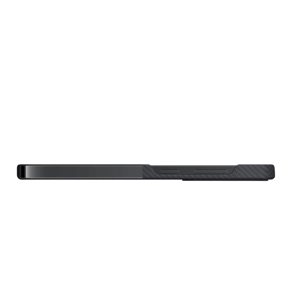 Pitaka Ultra-Slim Classic Serisi Galaxy S24 Ultra M-safe Şarj Özellikli 600D Aramid Fiber Black-Grey Twill Kılıf