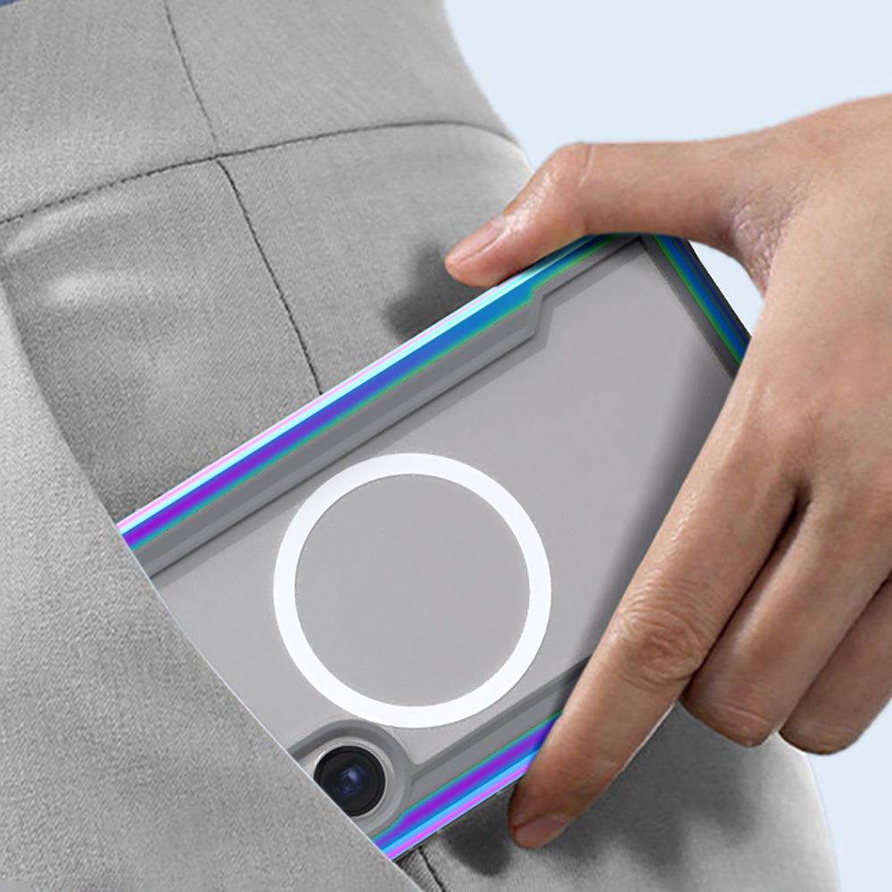 Raptic Shield Serisi Galaxy S24 Ultra M-safe Şarj Özellikli Airbagli Şeffaf Arka Yüzey Kılıf