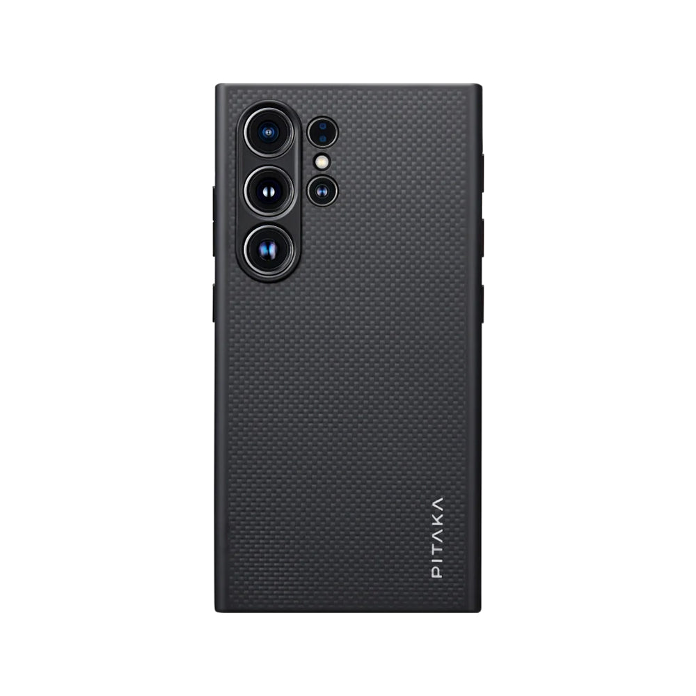 Pitaka PinButton Serisi Galaxy S24 Ultra M-safe Şarj Özellikli Aramid Fiber 3 Fonksiyon Butonlu Kılıf