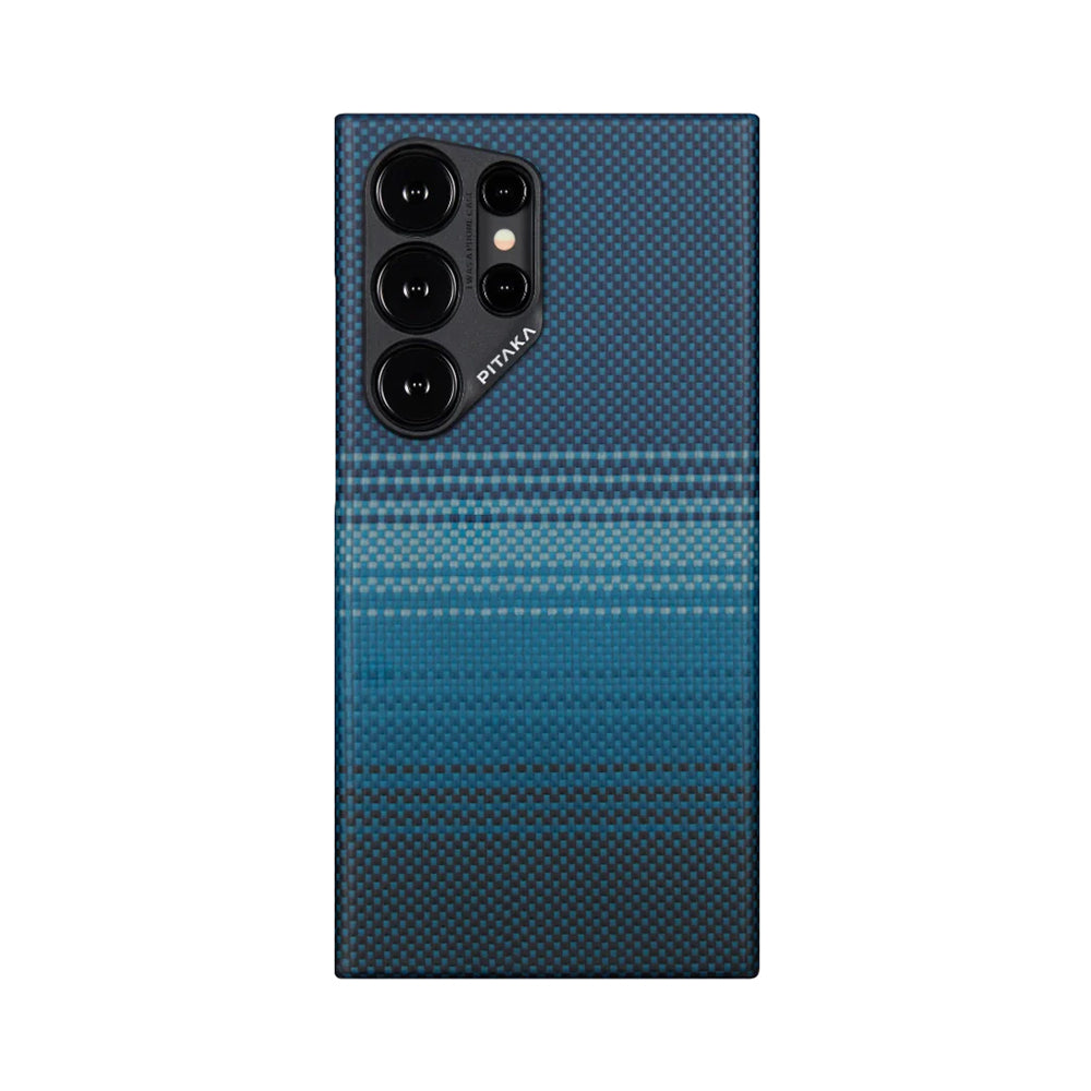 Pitaka Tactile Woven Sunset-Moonrise Serisi Galaxy S24 Ultra Kılıf M-safe Şarj Özellikli Aramid Fiber Moonrise Kılıf