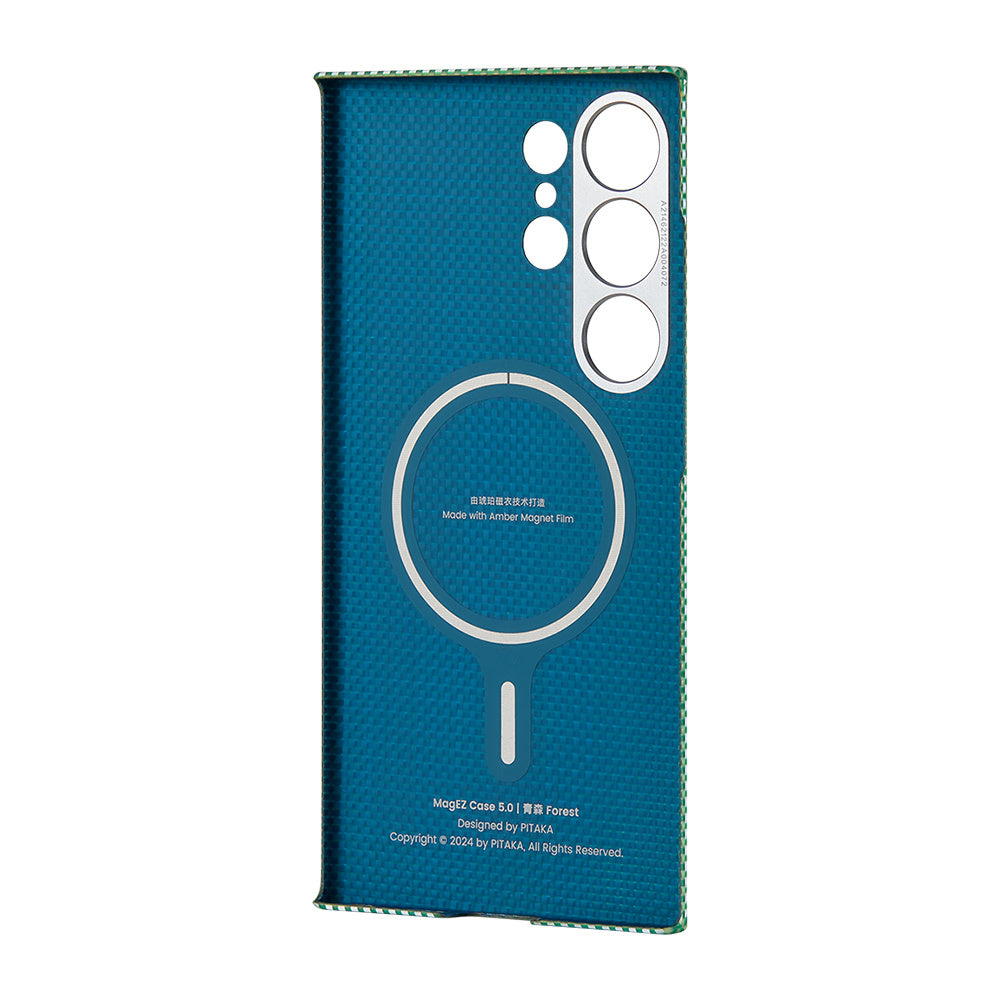 Pitaka Ultra-Slim Classic Serisi Galaxy S24 Ultra M-safe Şarj Özellikli 1500D Aramid Fiber Aomori Kılıf