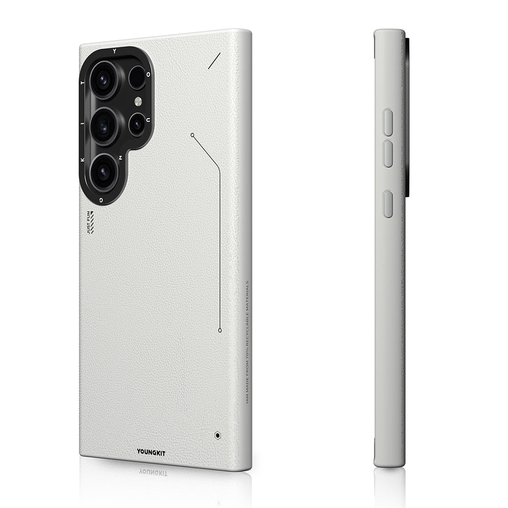Youngkit Tech Fashion Serisi Galaxy S24 Ultra Basit Mat Deri Desenli M-safe Kılıf