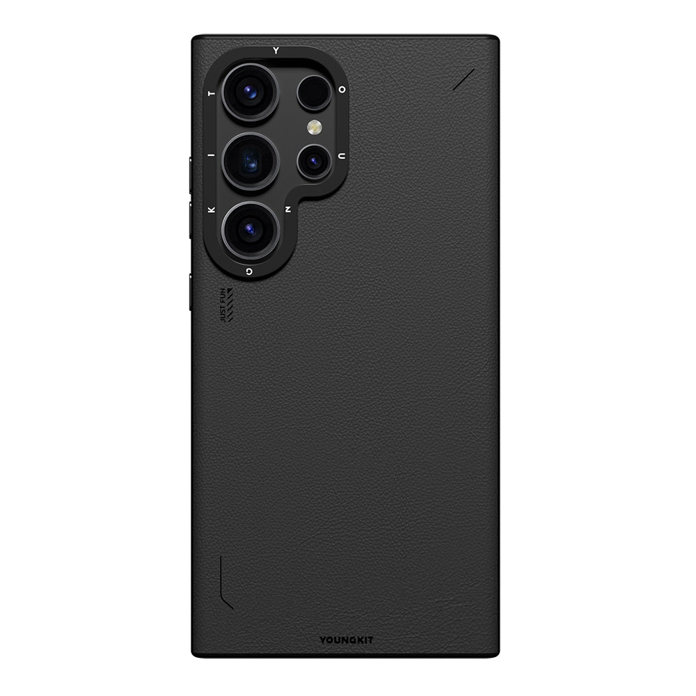 Youngkit Tech Fashion Serisi Galaxy S24 Ultra Basit Mat Deri Desenli M-safe Kılıf