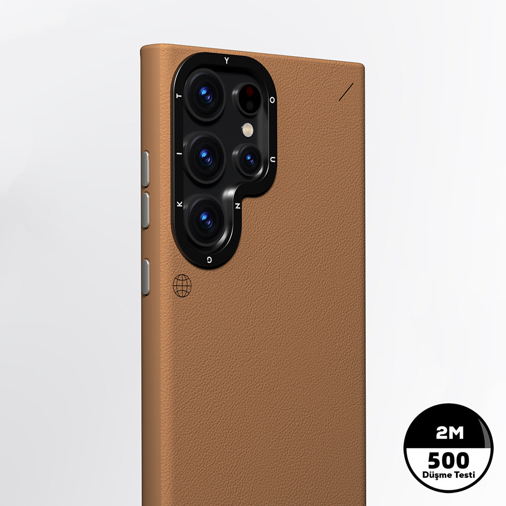 Youngkit Tech Fashion Serisi Galaxy S24 Ultra Basit Mat Deri Desenli M-safe Kılıf