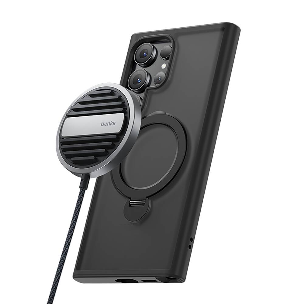 Benks Standlı Mist Protective Galaxy S24 Ultra M-safe Şarj Özellikli Telefon Kılıfı