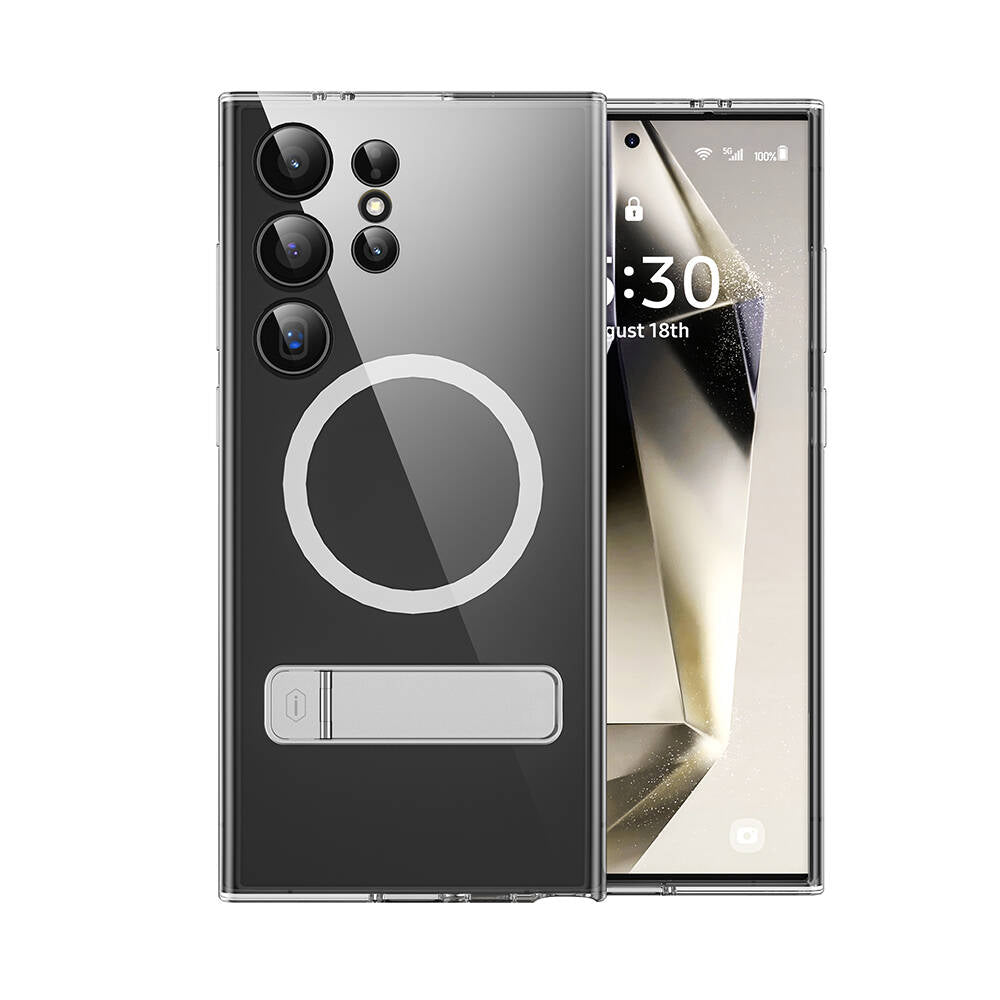 Wiwu KCC-025 Aurora Serisi Galaxy S24 Ultra M-safe Şarj Özellikli Kamera Korumalı Standlı Kılıf