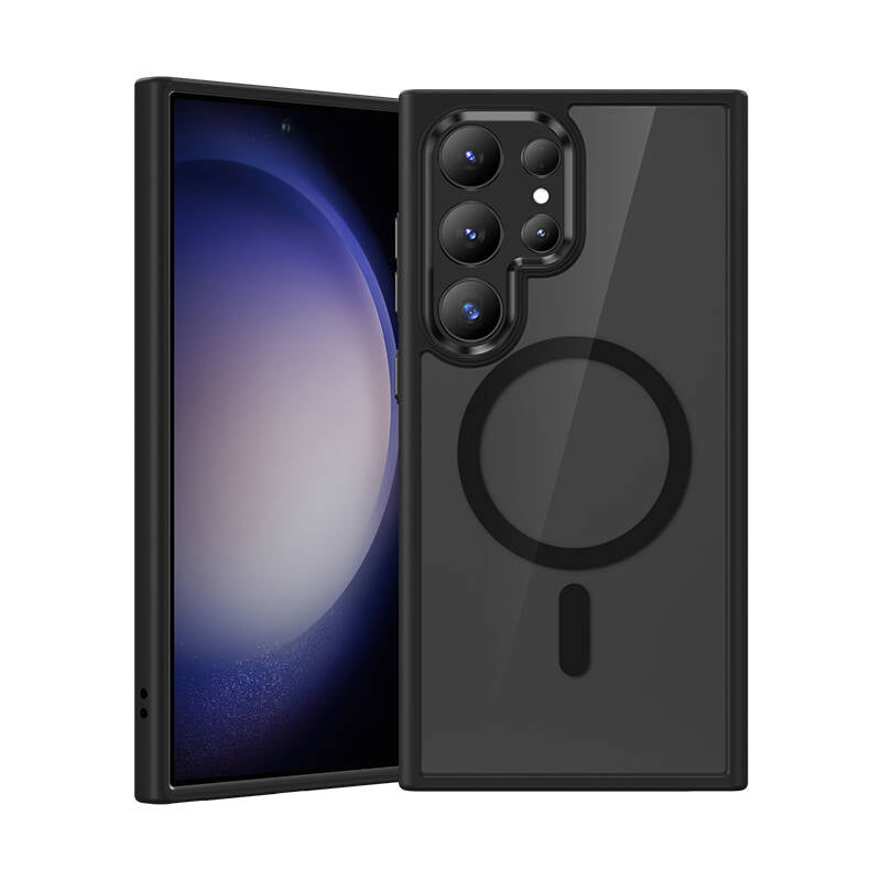 Benks MagClap Galaxy S24 Ultra M-safe Şarj Özellikli Şeffaf Arka Yüzey TPU Çerçeve Kılıf