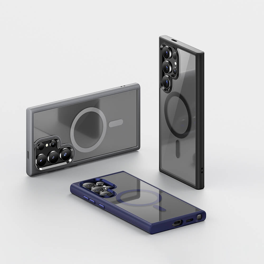 Benks MagClap Galaxy S24 Ultra M-safe Şarj Özellikli Şeffaf Arka Yüzey TPU Çerçeve Kılıf