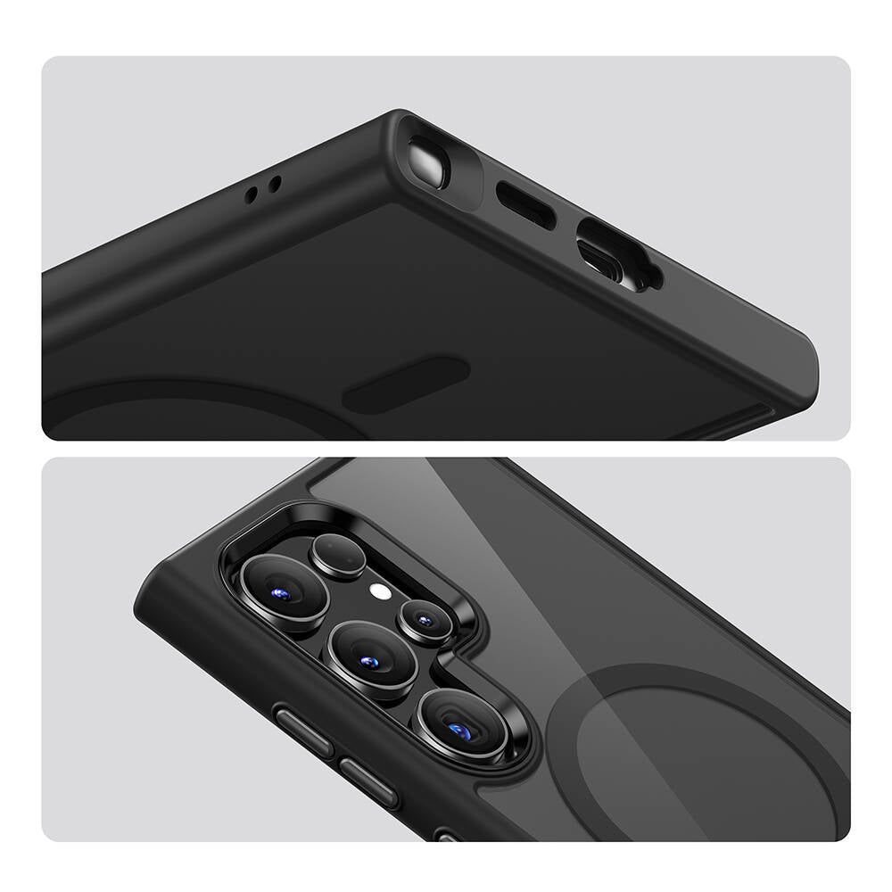 Benks MagClap Galaxy S24 Ultra M-safe Şarj Özellikli Şeffaf Arka Yüzey TPU Çerçeve Kılıf