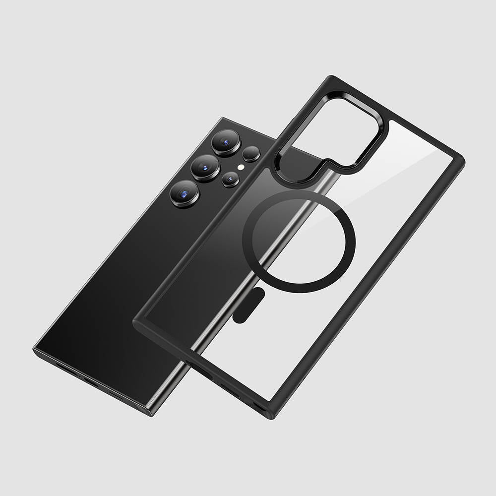 Benks MagClap Galaxy S24 Ultra M-safe Şarj Özellikli Şeffaf Arka Yüzey TPU Çerçeve Kılıf