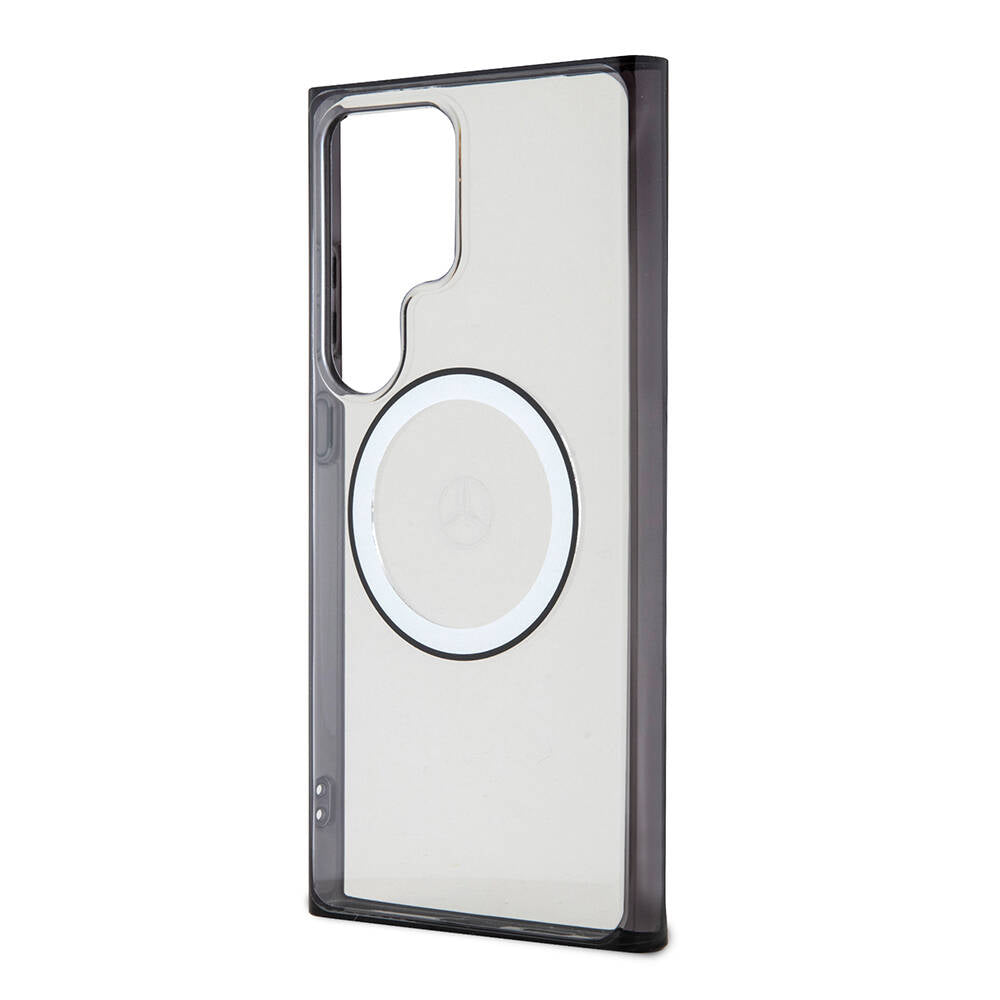Mercedes Benz Galaxy S24 Ultra Orjinal Lisanslı M-safe Şarj Özellikli PC TPU Transparan Black Ring Kılıf