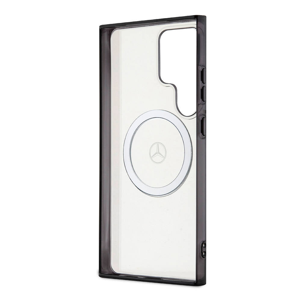 Mercedes Benz Galaxy S24 Ultra Orjinal Lisanslı M-safe Şarj Özellikli PC TPU Transparan Black Ring Kılıf
