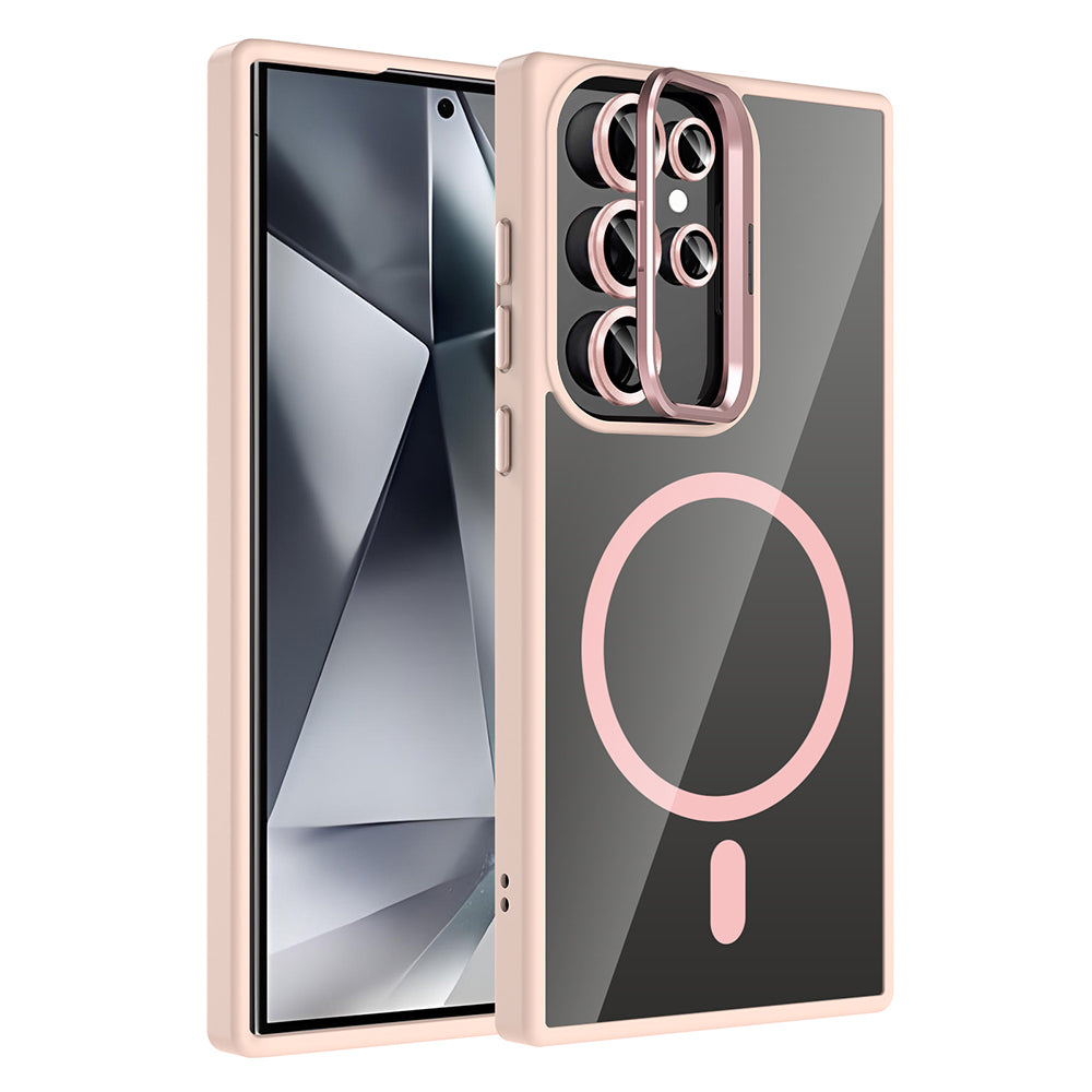 Cepax Galaxy S24 Ultra Standlı ve Kamera Lens Hediyeli M-Safe Şarj Özellikli Etro Kılıf