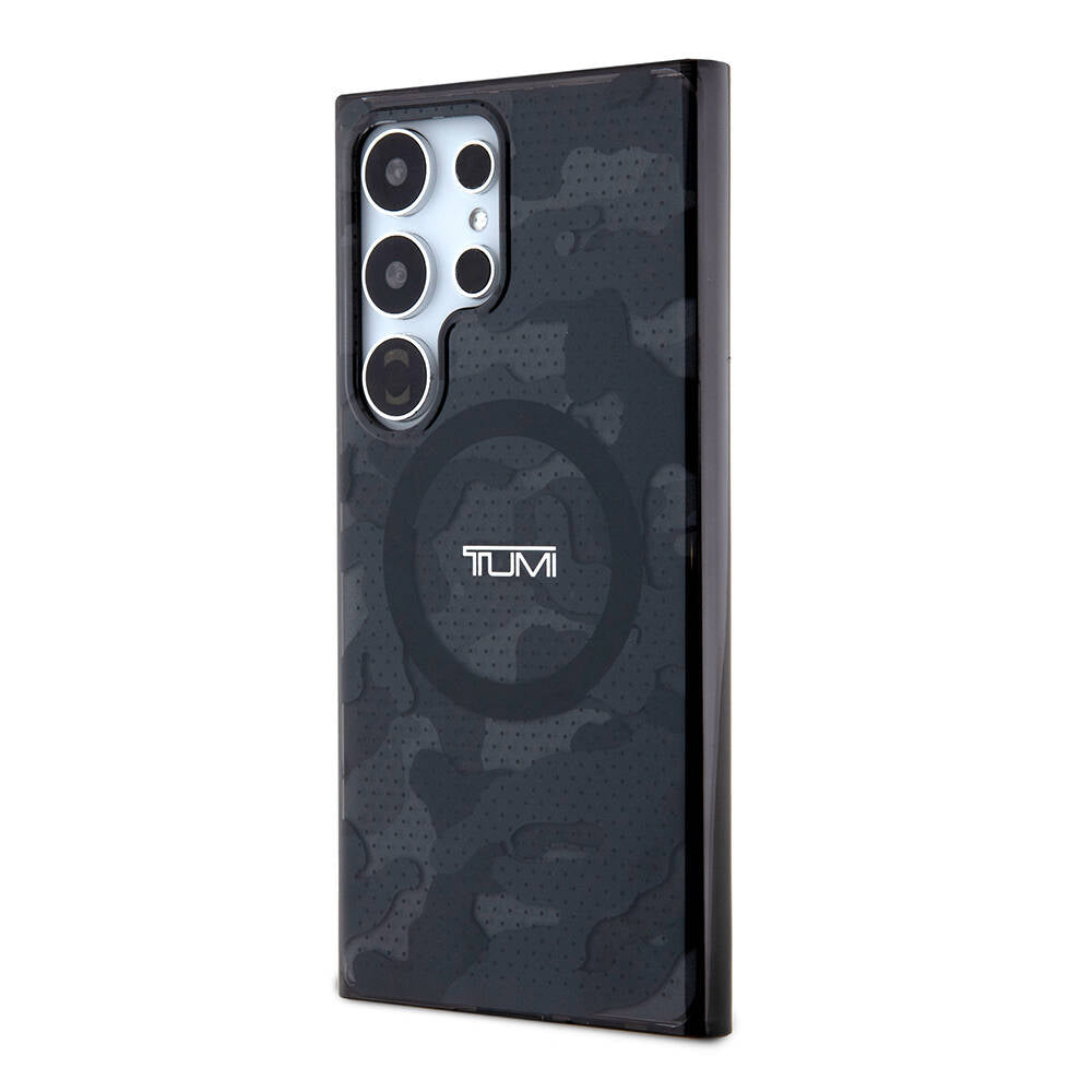TUMI Galaxy S24 Ultra Orjinal Lisanslı M-safe Şarj Özellikli Buzlanmış Saydam Ağ Kamuflajı Desenli Kılıf