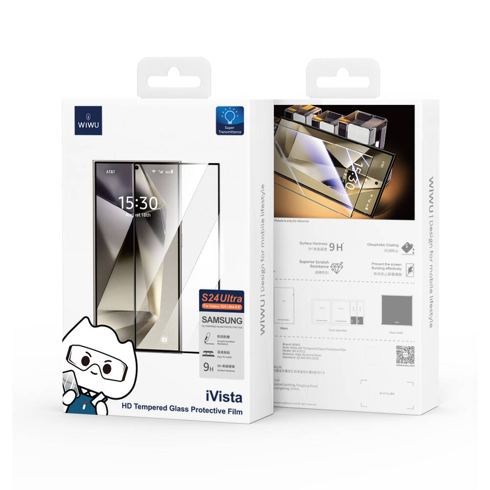 Wiwu Wi-GT012 iVista Galaxy S24 Ultra Darbeye Karşı Dayanıklı HD Temperli Cam Ekran Koruyucu