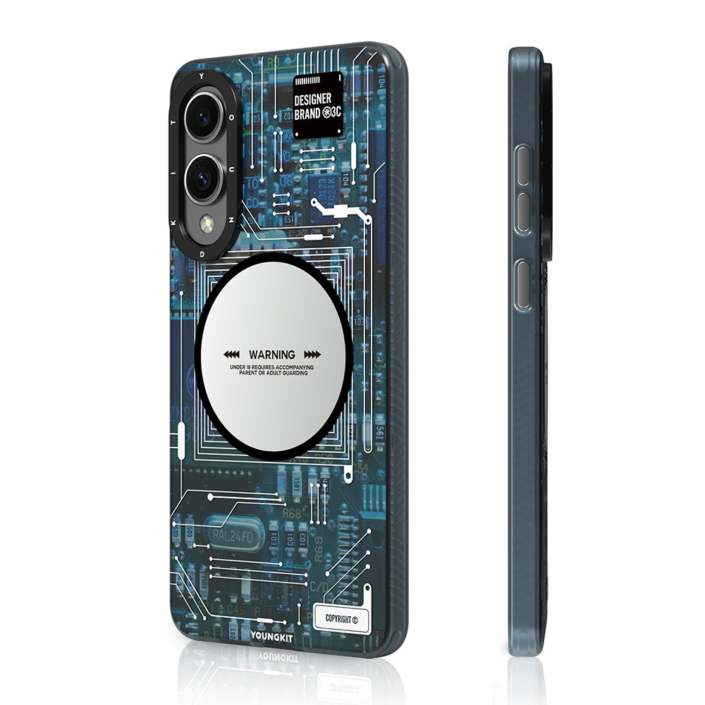 Youngkit Technology Serisi Galaxy S25 Edge Kılıf M-safe Telefon Kılıfı