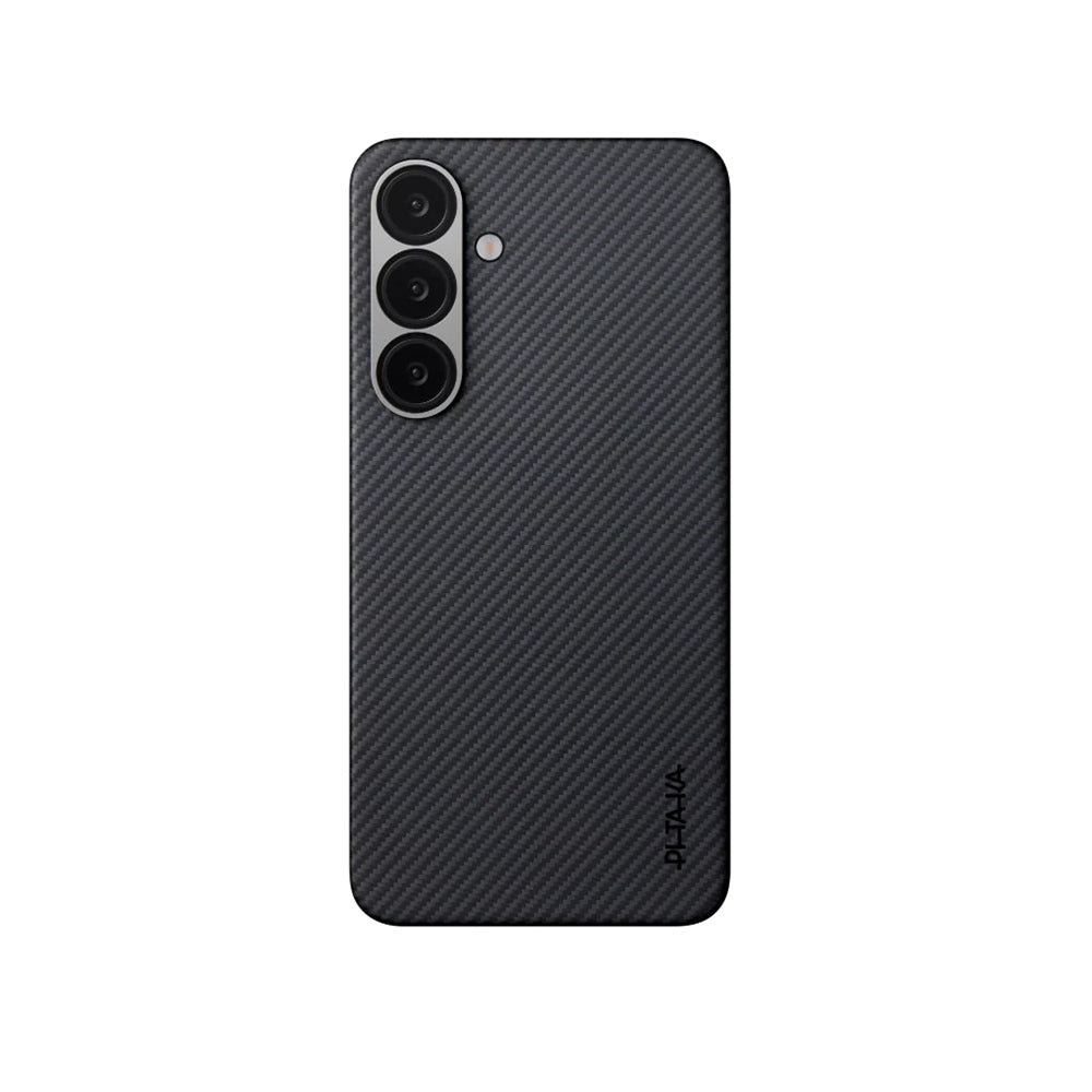 Pitaka Ultra-Slim Classic Serisi Galaxy S25 Magsafe Şarj Özellikli 600D Aramid Fiber Black-Grey Twill Kılıf