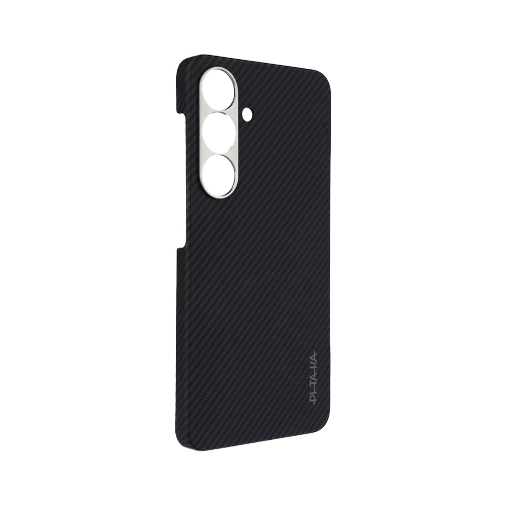 Pitaka Ultra-Slim Classic Serisi Galaxy S25 Magsafe Şarj Özellikli 600D Aramid Fiber Black-Grey Twill Kılıf
