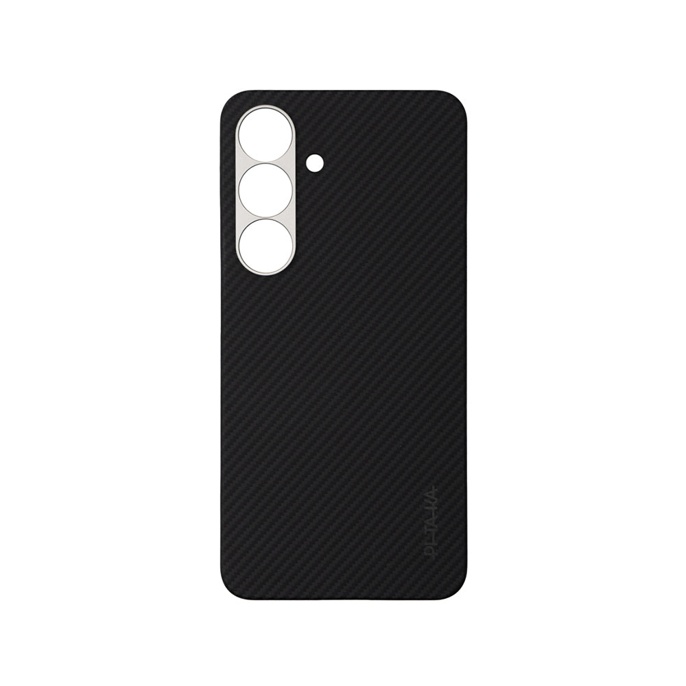 Pitaka Ultra-Slim Classic Serisi Galaxy S25 Magsafe Şarj Özellikli 600D Aramid Fiber Black-Grey Twill Kılıf