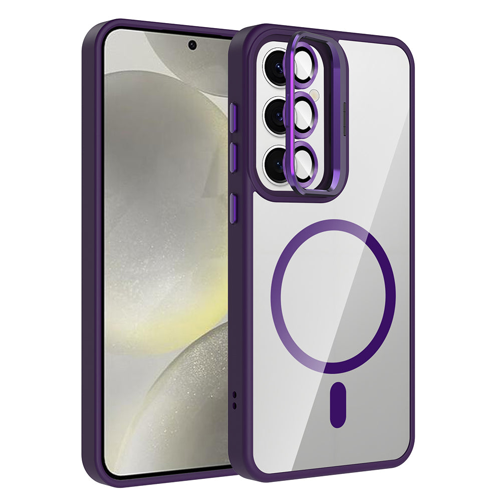 Cepax Galaxy S25 Standlı ve Kamera Lens Hediyeli M-Safe Şarj Özellikli Etro Kılıf