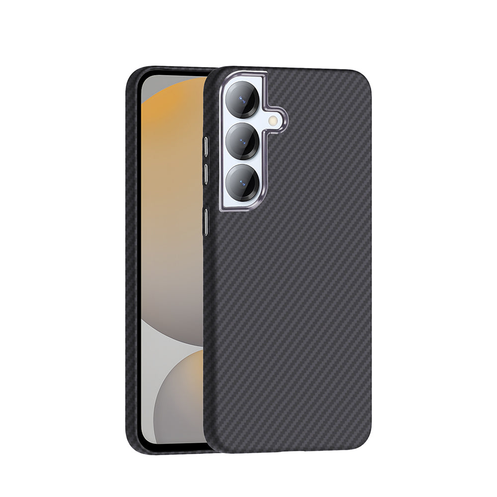 Cepax Galaxy S25 Plus M-safe Şarj Özellikli Karbon Fiber Görünümlü Gros Kılıf