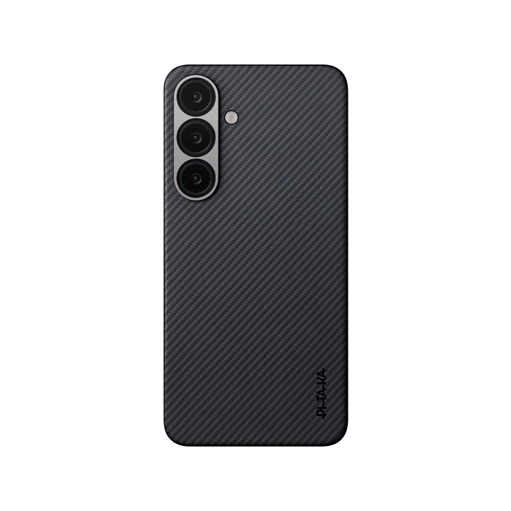 Pitaka Ultra-Slim Classic Serisi Galaxy S25 Plus M-safe Şarj Özellikli 600D Aramid Fiber Black-Grey Twill Kılıf